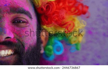 colored face during holi image