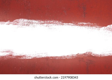 Colored Grunge Texture Background. Abstract Texture On An Old Rusty Metal Wall. Dirty Toned Iron Battered Background With A Strip Of Paint.