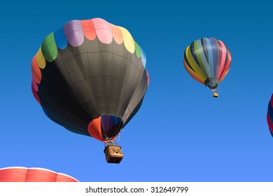 Colored Hot Air Balloons Taking Off