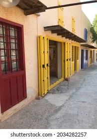 Colored Houses Of  Spinalonga Island