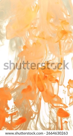 Colored Ink Abstract Shape Under the Water. Isolated on White Background. Vertical Aspect Ratio.
