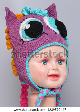 Colored Knitted Childrens Winter Hat Made Stock Photo Edit