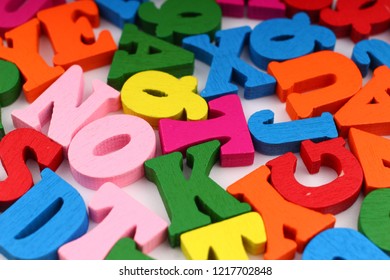 Colored letters close up which symbolize knowledge and learning