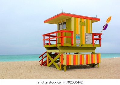 Miami Beach Baywatch Tower South Beach Stock Photo (Edit Now) 446291827