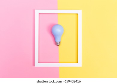 Colored Lightbulb On A Vibrant Duotone Background