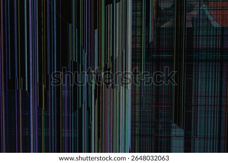 Colored lines on the damaged matrix of the monitor or TV screen