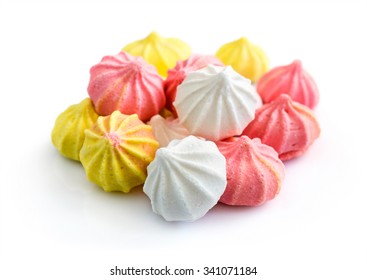 Colored Meringue Isolated Over White