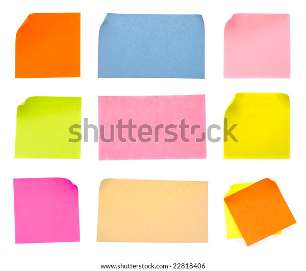 Colored Notes Paper Set Stock Photo (Edit Now) 22818406