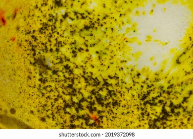 Colored Oil Texture On Dirty Water, Macro View 