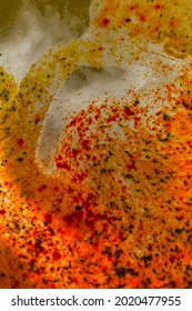 Colored Oil Texture On Dirty Water, Macro View 