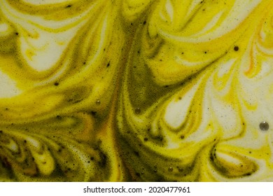 Colored Oil Texture On Dirty Water, Macro View 