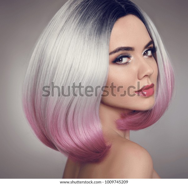 Colored Ombre Bob Hair Extensions Beauty Stock Photo Edit Now