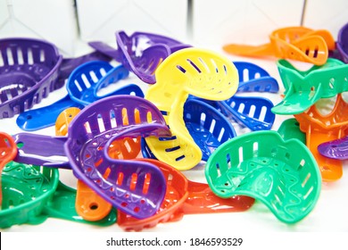 Colored orthodontic impression trays in store