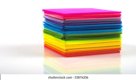 Colored Paper Stack Isolated On White Background