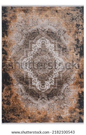 colored patterned machine carpet on a white background