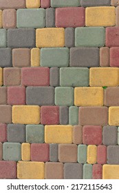 Colored Pavement. Background Of Colorful Paving Stones. Colored Stone Pavement