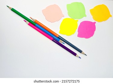 Colored Pencils Drawing Stickers Stock Photo 2157272175 