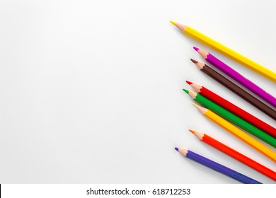 Premium Photo  Colored pencils are isolated on a white background