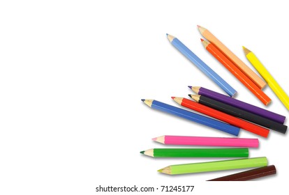 Colored Pencils Isolated On White