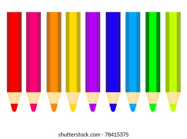 colored pencils isolated over white background. illustration - Shutterstock ID 78415375