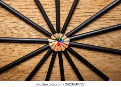 colored pencils with colored leads in circle - Powered by Shutterstock