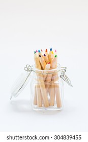 colored pens white background.