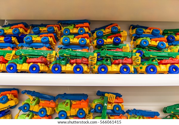 colored plastic cars in a\
store\
