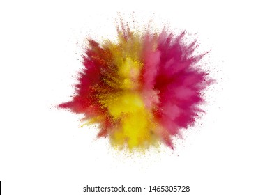 Color Powder Explosion Background Yellow Redorange Stock Illustration ...