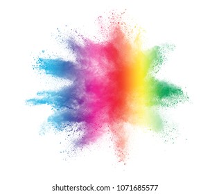 Colored powder splash cloud isolated on white background - Shutterstock ID 1071685577