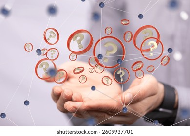 colored question marks background concept. 3D Rendering.
