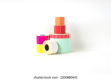 Colored Rolls Of Labels For Marking, Packaging, Barcoding, Thermal Or Thermal Transfer Printing