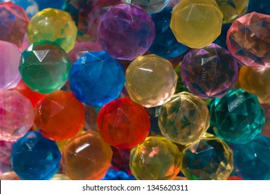Colored rubber balls in the machine.