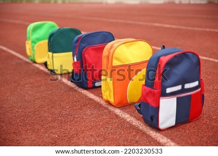Colored school backpack. Education and study back to school,Colored school backpack. Education and study back to school,