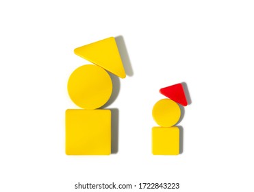 Colored Shapes Triangle, Circle, Square On A White Background. Isolated