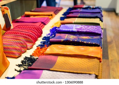 Colored Silk On The Counter