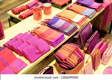 Colored Silk On The Counter