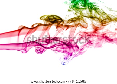 colored smoke isolated on a black background. fractal. spiral.