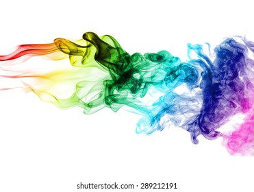 Colored Smoke Isolated On White Background