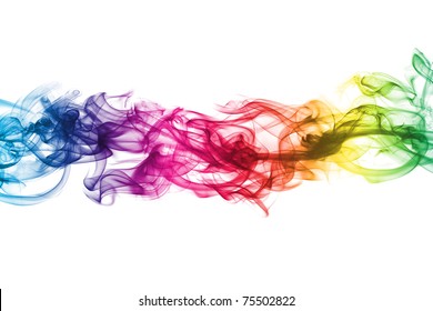 Colored Smoke Isolated On White Background