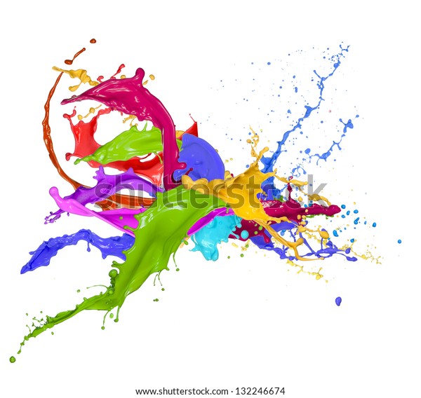 Colored Splashes Abstract Shape Isolated On Stock Photo (Edit Now ...