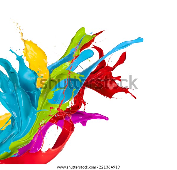 Colored Splashes Abstract Shape Isolated On Stock Photo (Edit Now ...