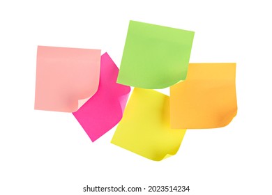 Colored Sticky Not Isolate On White Background