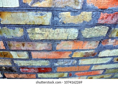 Colored texture fragment brickwork the wall the house