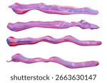 Colored toothpaste squeezed out lines. Toothpaste lines. Toothpaste isolated on a white background