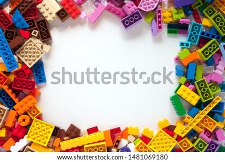 Colored toy bricks with place for your content. 