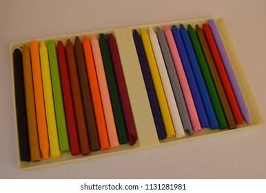 colored wax crayons