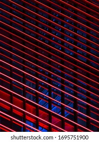 Colored Window Lines of Red and Blue