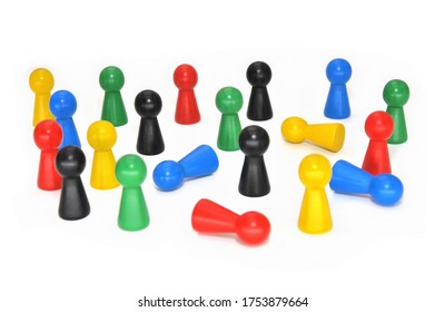 Colored Wooden Pawn Game Characters