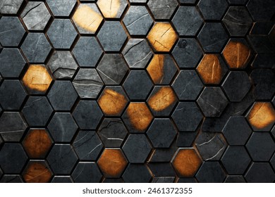 Colorful abstract background with hexagon pattern.Close-up of a geometric pattern with colorfulr hexagons creating an abstract background.
