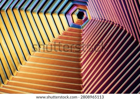 Colorful Abstract Hexagonal Lines Forming an Endless Neon Tunnel